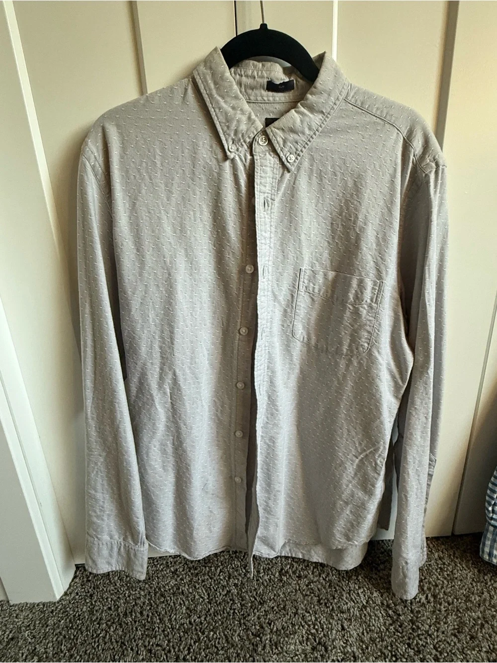 J. Crew Men's Light Gray Button-Down Shirt